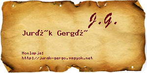 Jurák Gergő névjegykártya